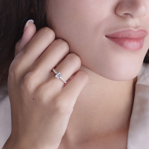 Emerald Four-Prong Solitaire Ring
