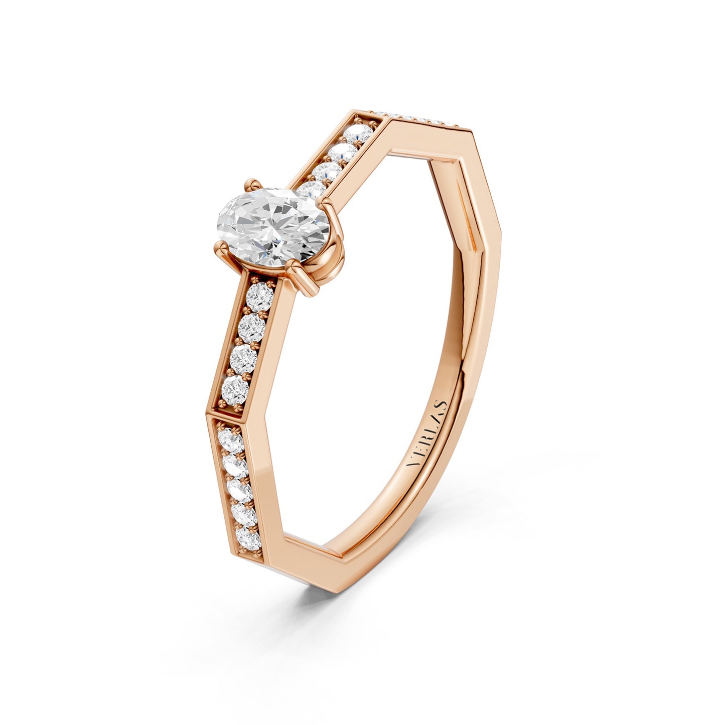 Octad Oval Channel Set Ring