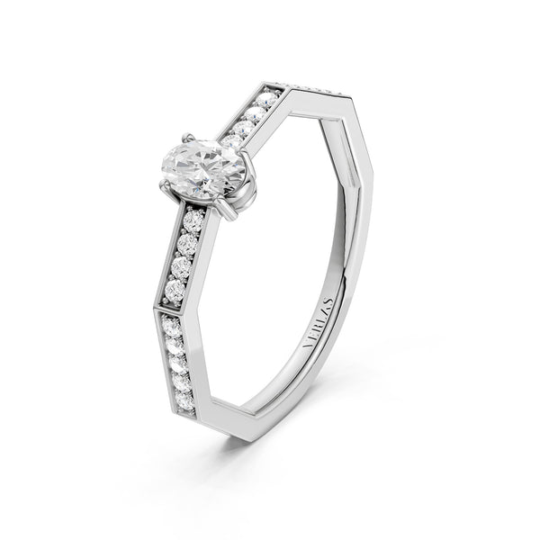 Octad Oval Channel Set Ring