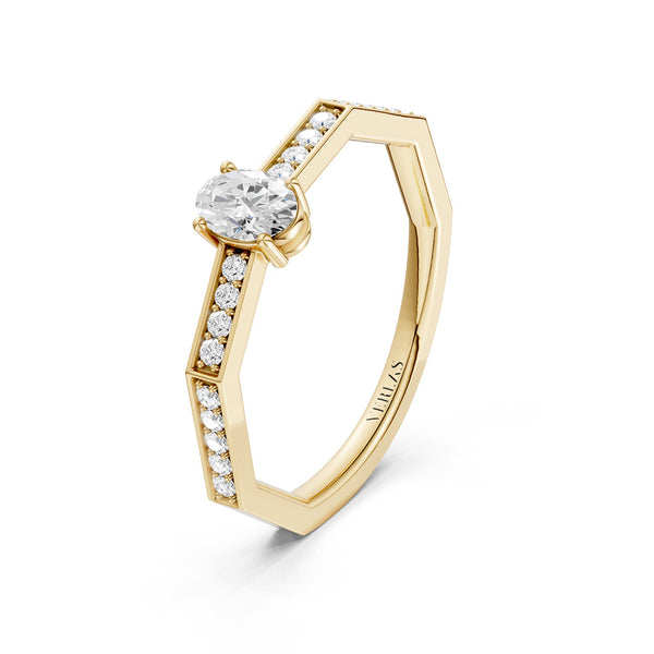 Octad Oval Channel Set Ring
