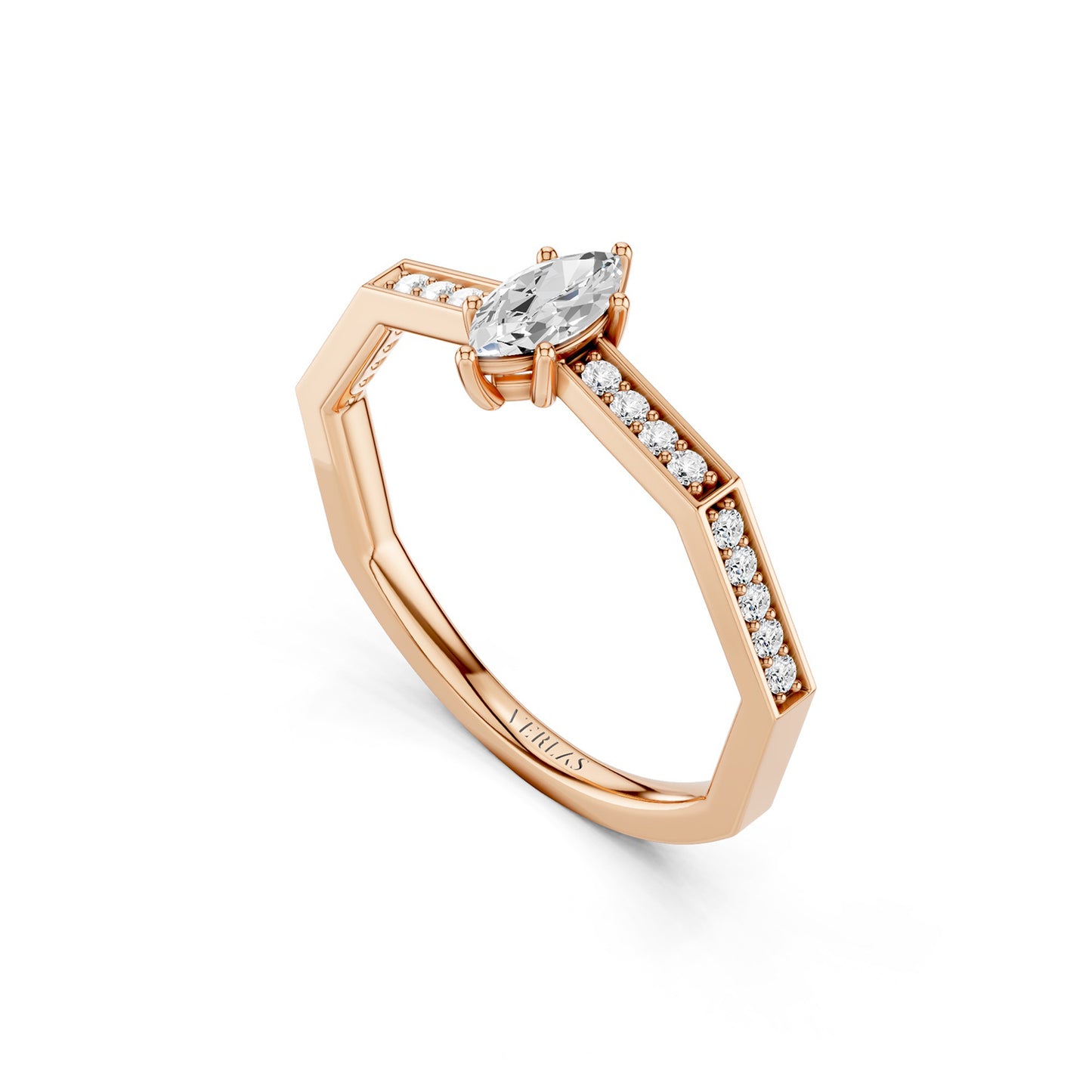 Octad Marquise Channel Set Ring
