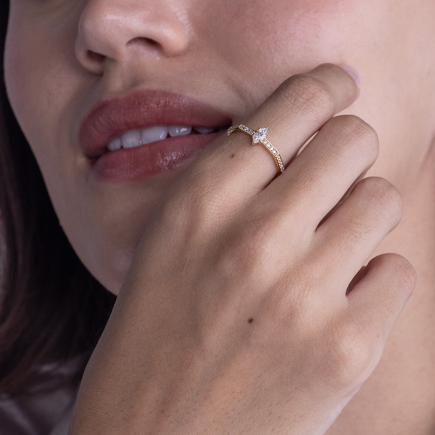 Octad Marquise Channel Set Ring