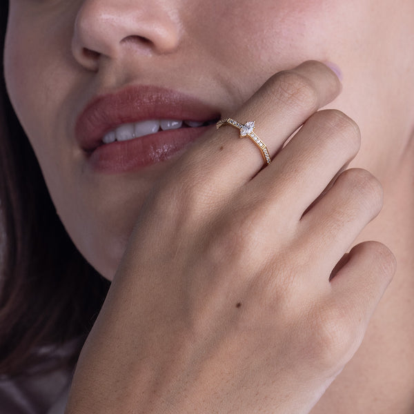 Octad Marquise Channel Set Ring