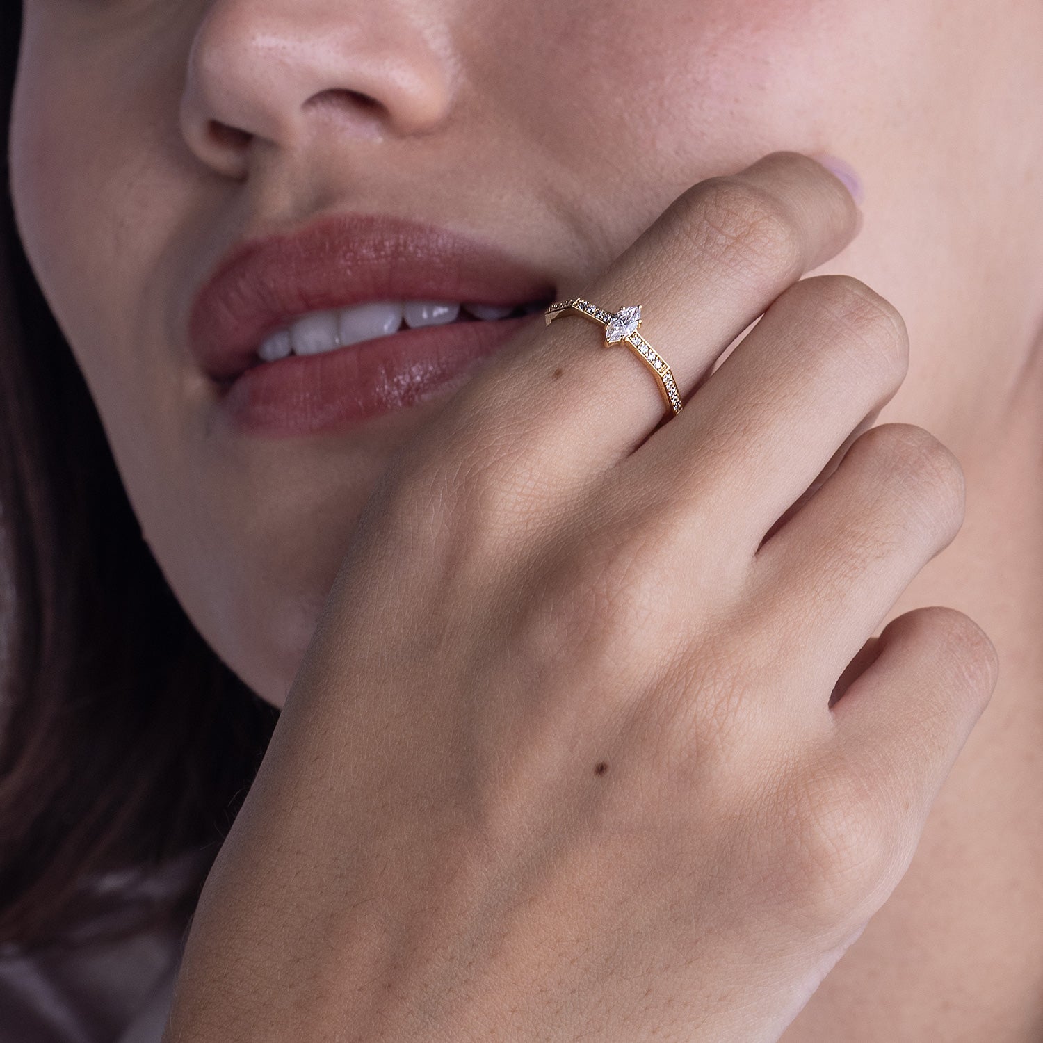 Octad Marquise Channel Set Ring