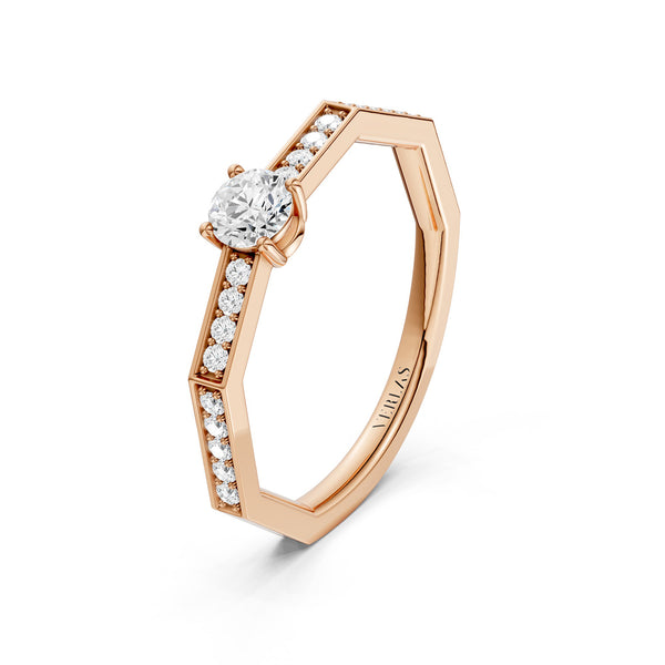 Octad Round Channel Set Ring