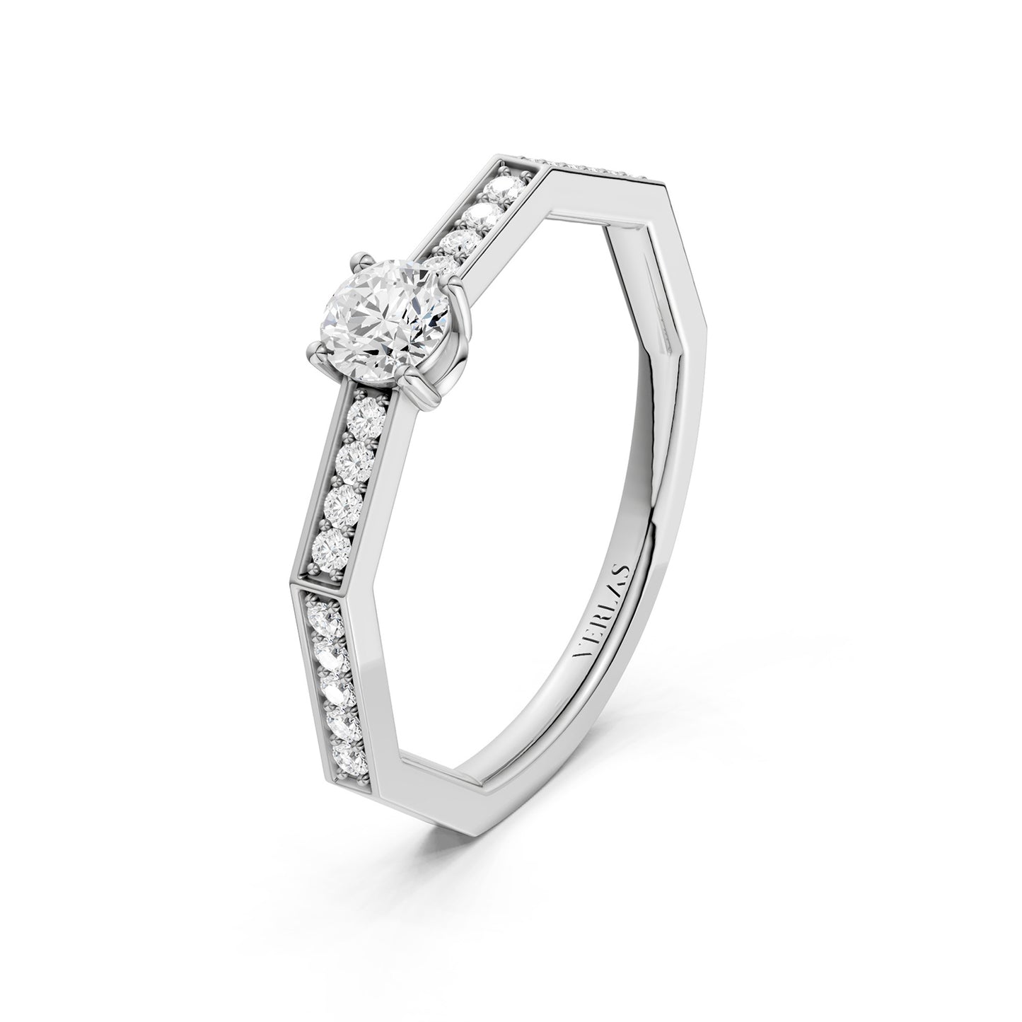 Octad Round Channel Set Ring