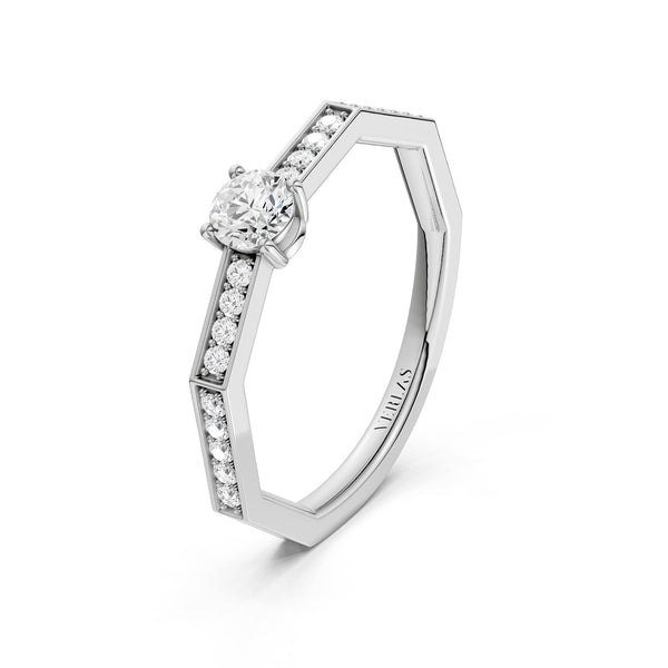 Octad Round Channel Set Ring