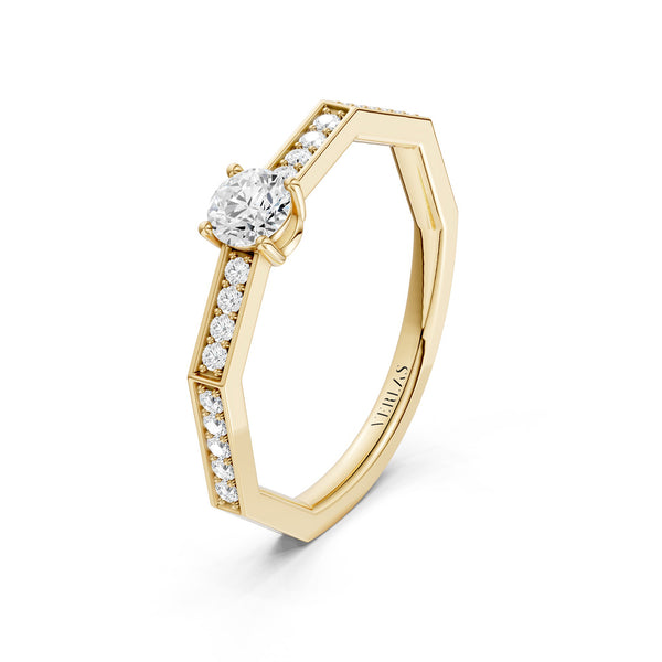 Octad Round Channel Set Ring