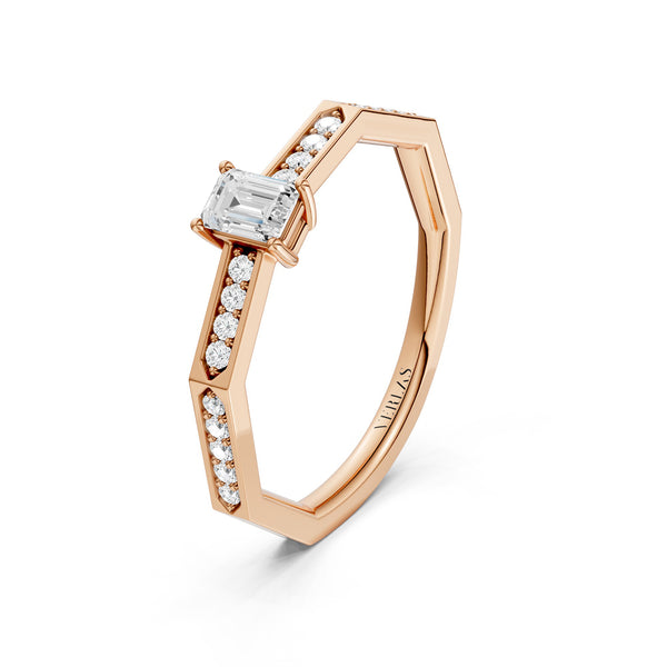 Octad Emerald Channel Set Ring