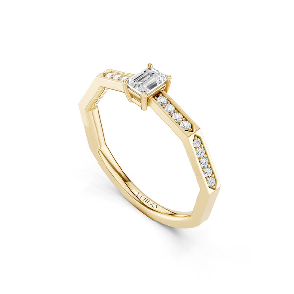 Octad Emerald Channel Set Ring