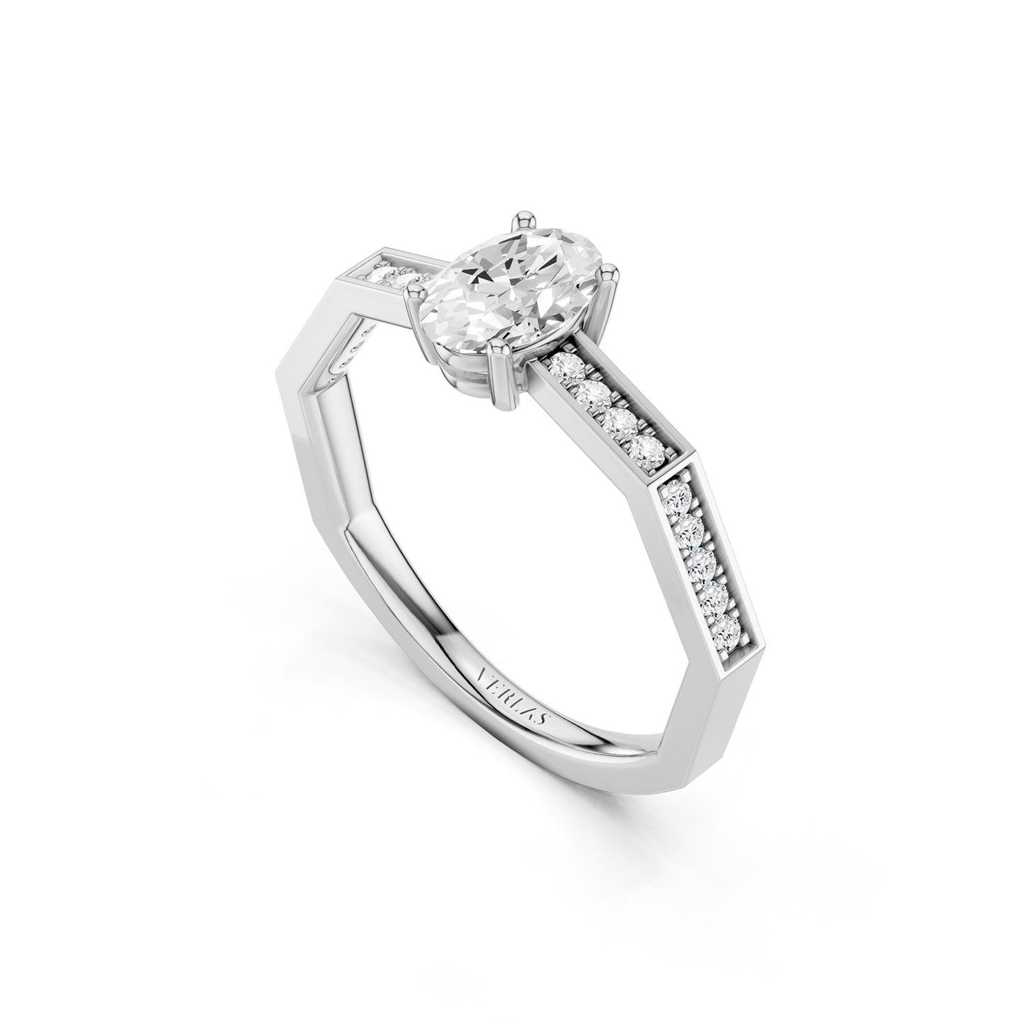 Octad Oval-Cut Channel Ring