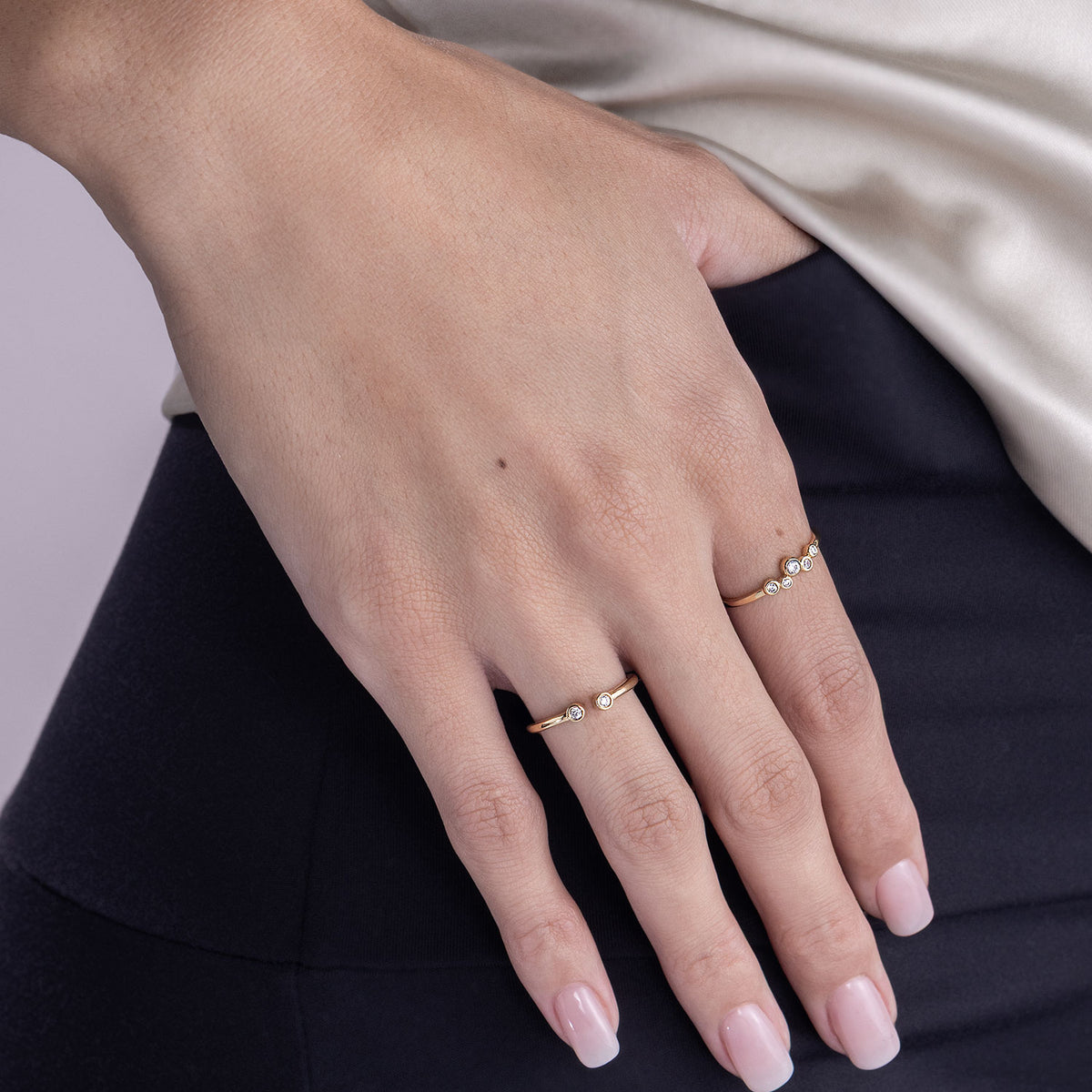 Round Bezel Open Ring