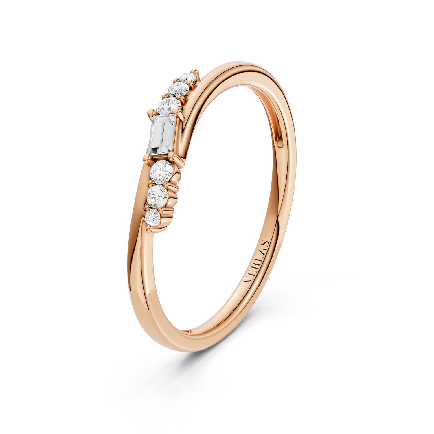 Asymmetrical Baguette & Round Cut Diamond Ring