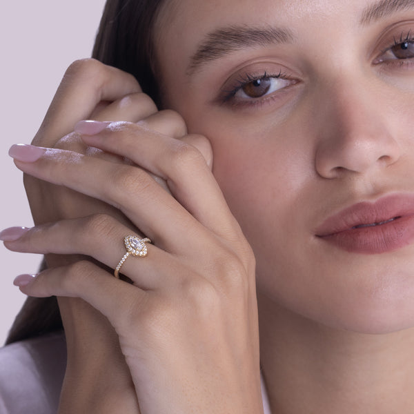 Signature Marquise Halo Ring