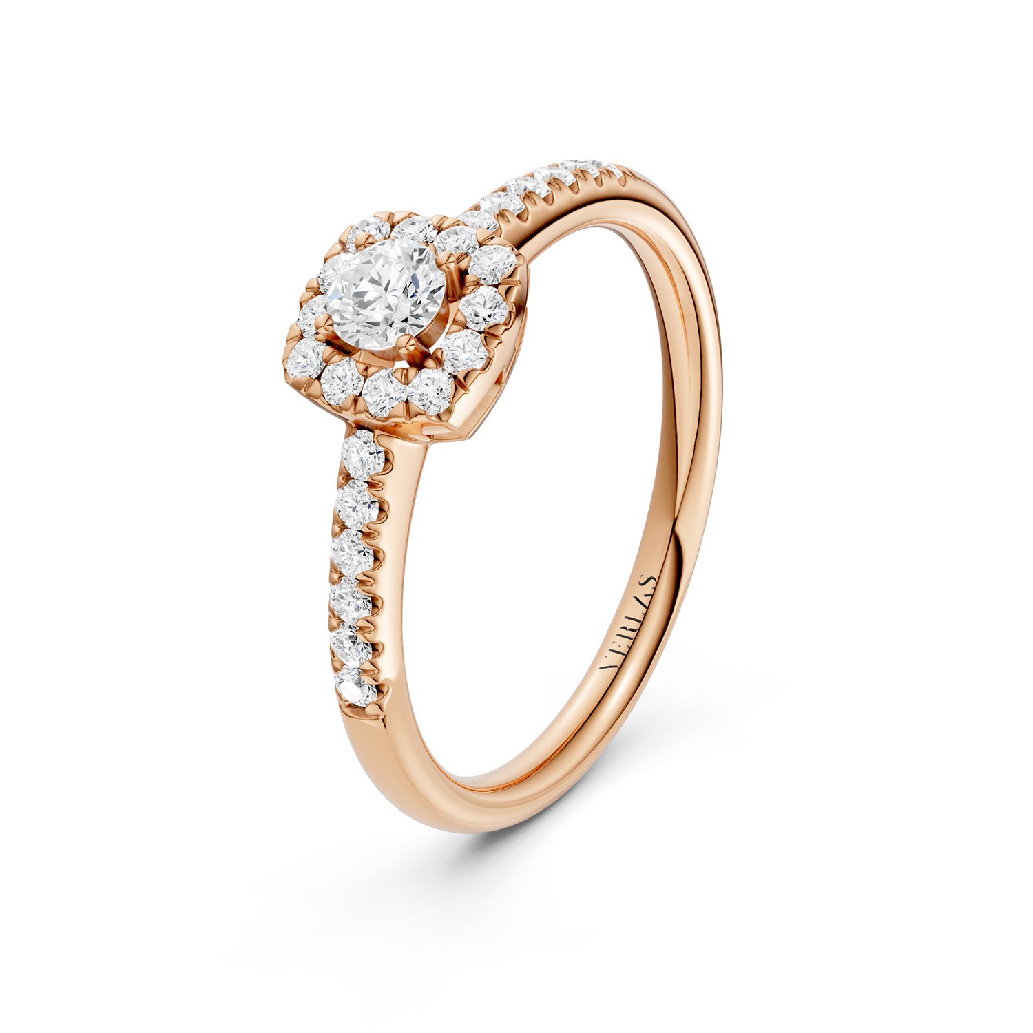 Round Center Princess Halo Ring