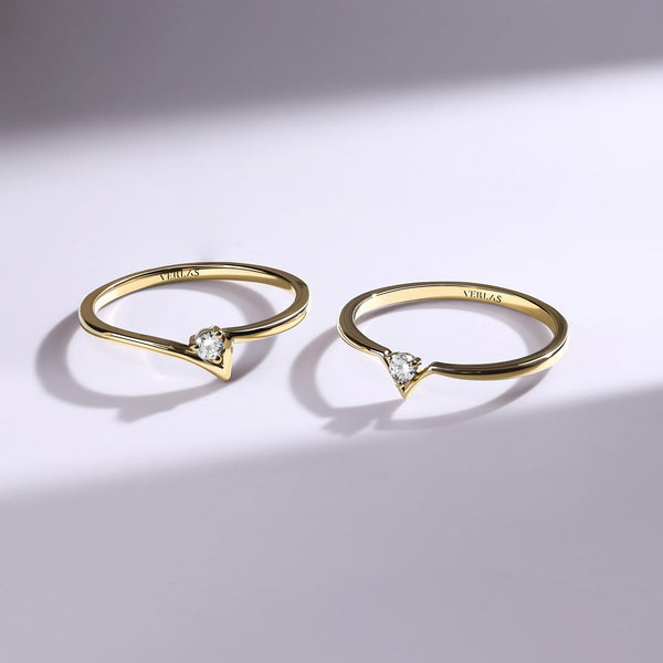 Chevron Solitaire Ring