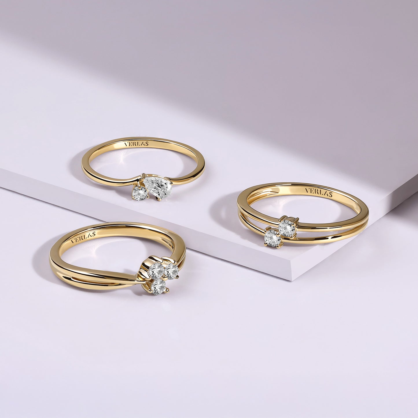 Split Shank Dual-Stone Ring