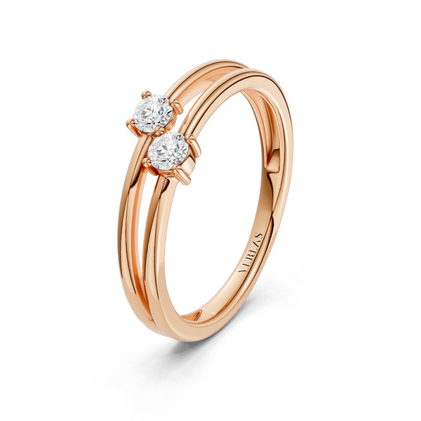 Split Shank Dual-Stone Ring