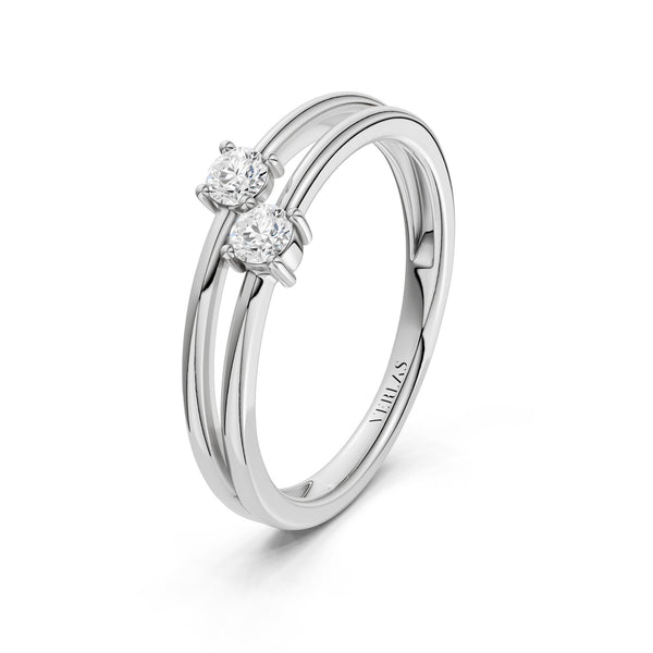 Split Shank Dual-Stone Ring