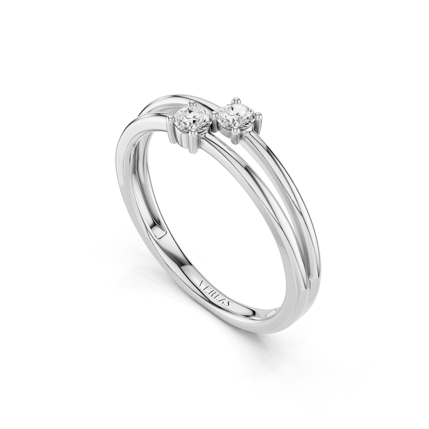 Split Shank Dual-Stone Ring