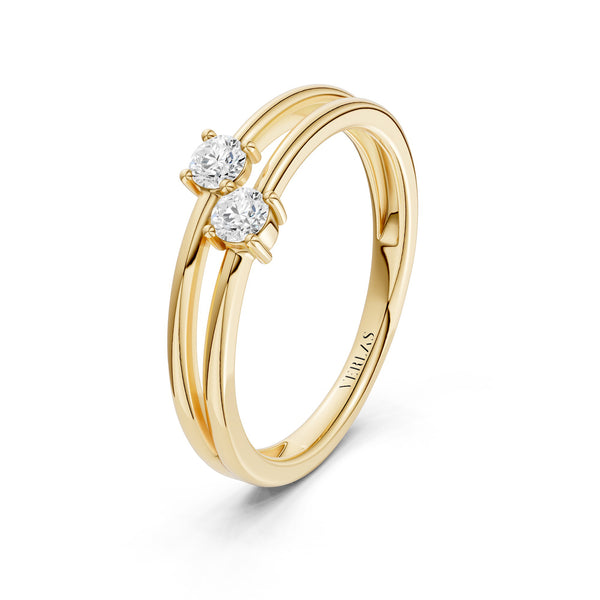 Split Shank Dual-Stone Ring