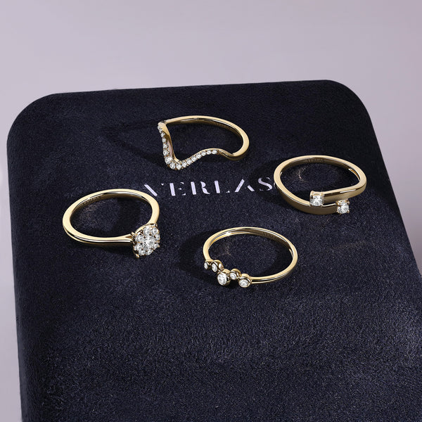 Celeste Cluster 5-Stone Bezel Ring