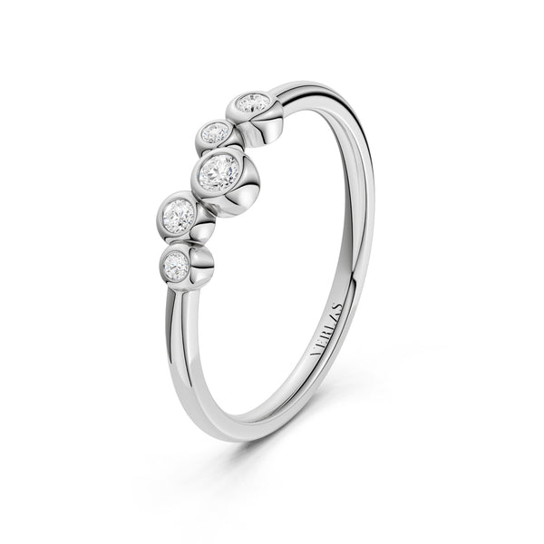 Celeste Cluster 5-Stone Bezel Ring