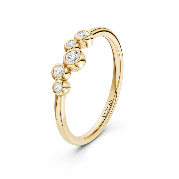 Celeste Cluster 5-Stone Bezel Ring