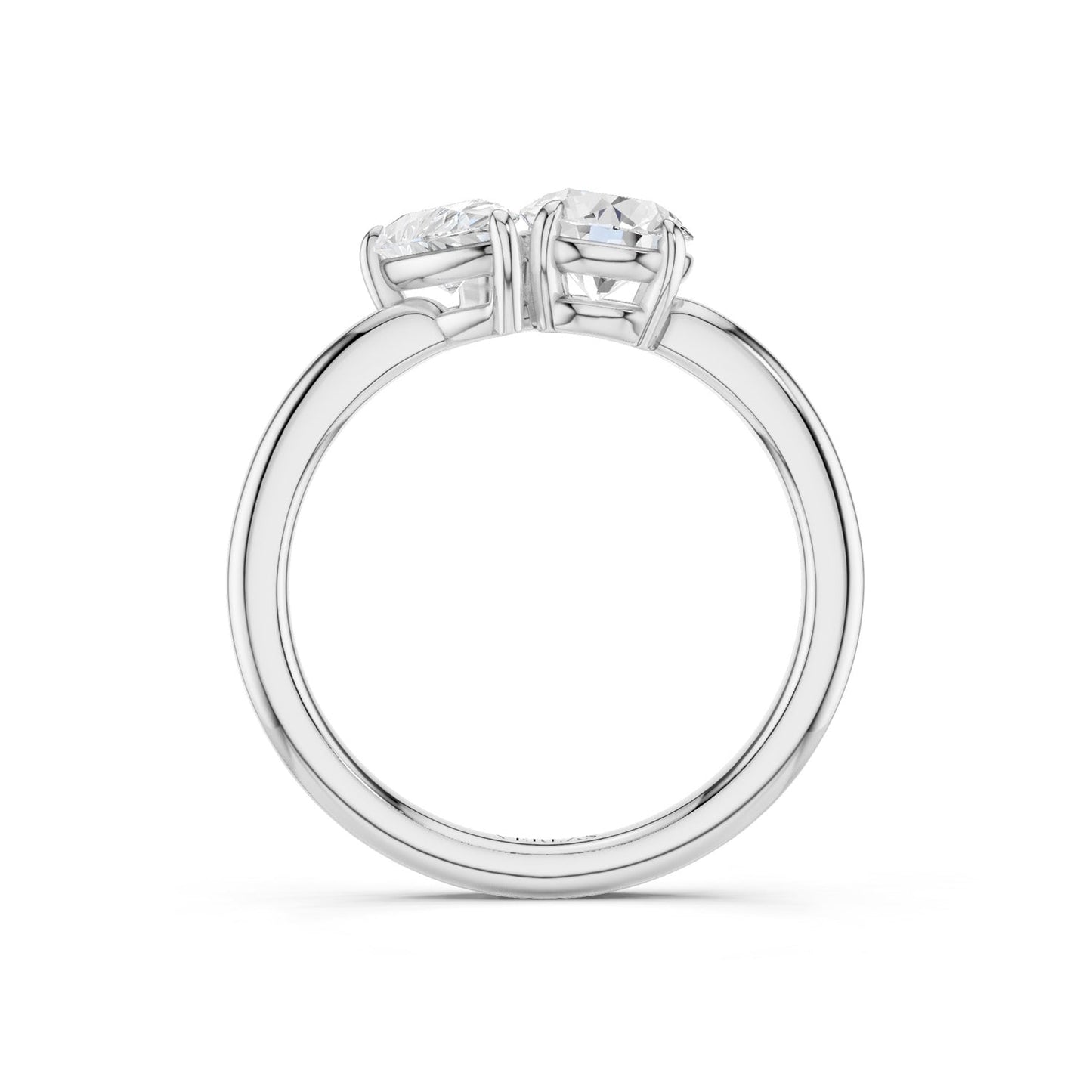 Pear Round Toi-et-Moi Ring