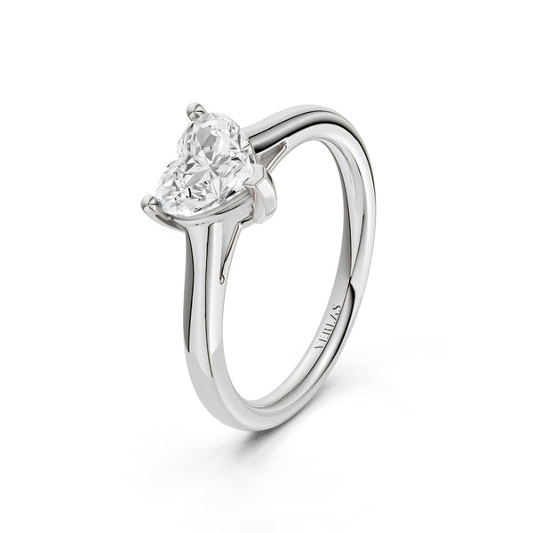 Heart Solitaire Ring Medium