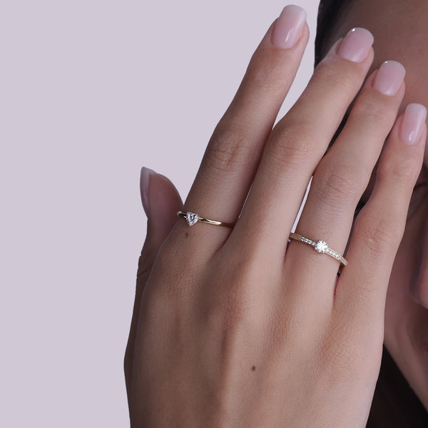 Heart Solitaire Ring Medium