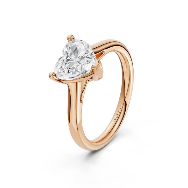 Heart Solitaire Ring Large