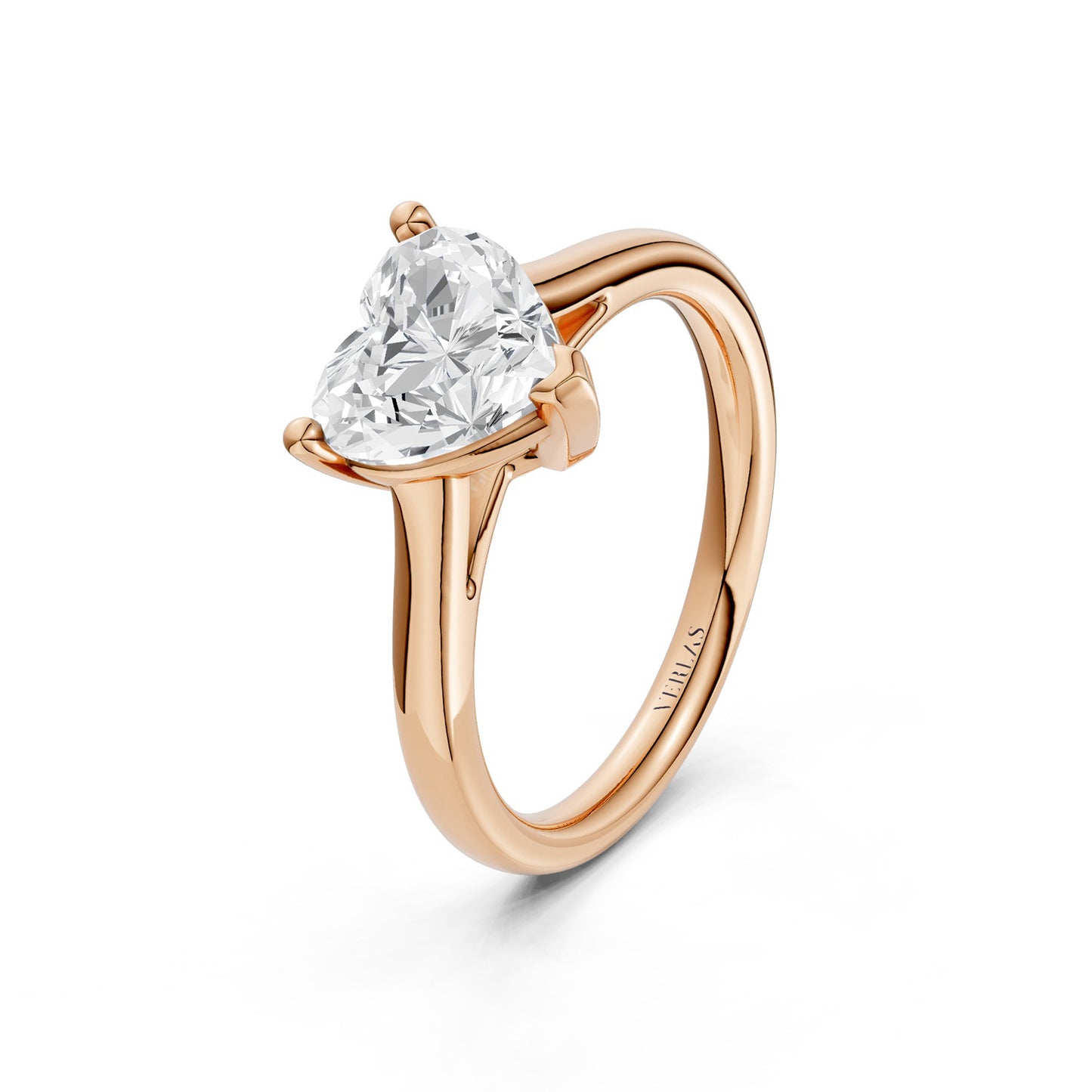 Heart Solitaire Ring Large