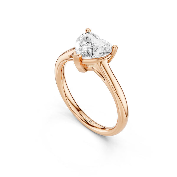 Heart Solitaire Ring Large