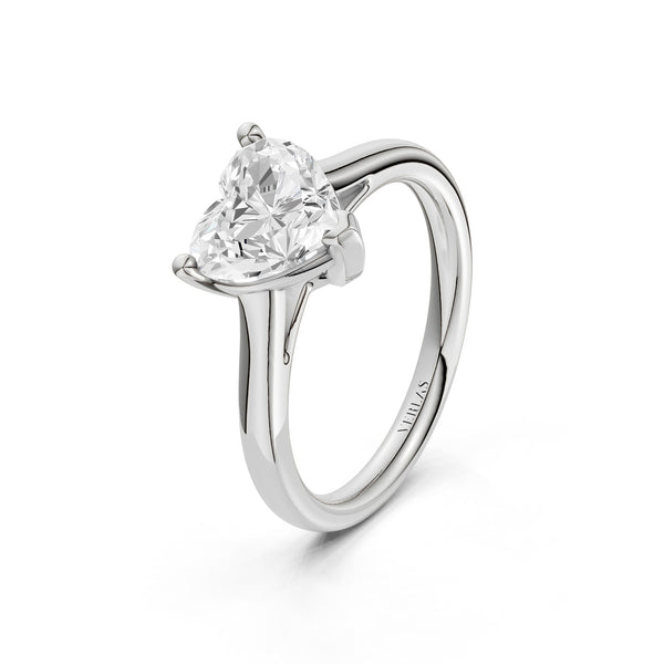 Heart Solitaire Ring Large