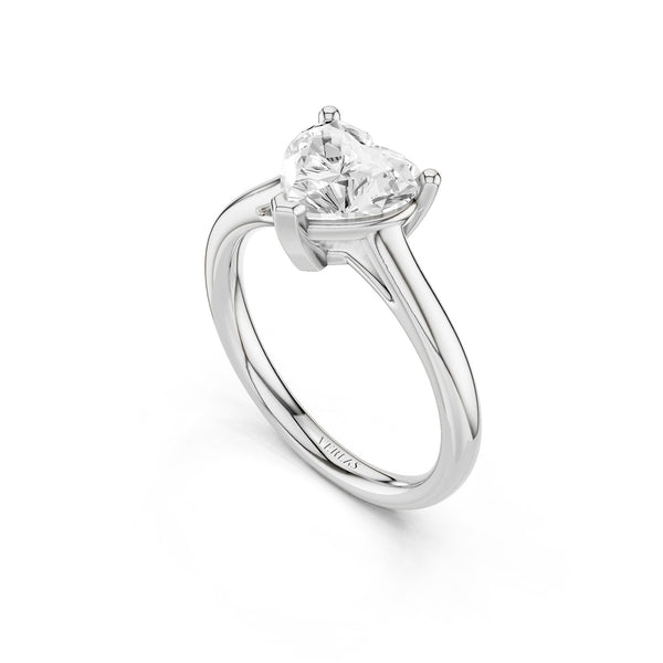Heart Solitaire Ring Large