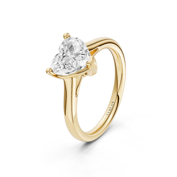 Heart Solitaire Ring Large