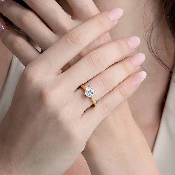 Heart Solitaire Ring Large