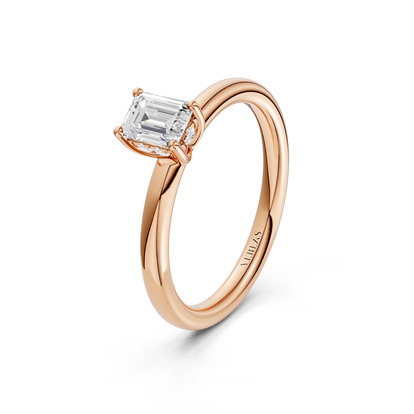 Emerald-Cut Hidden Halo Ring
