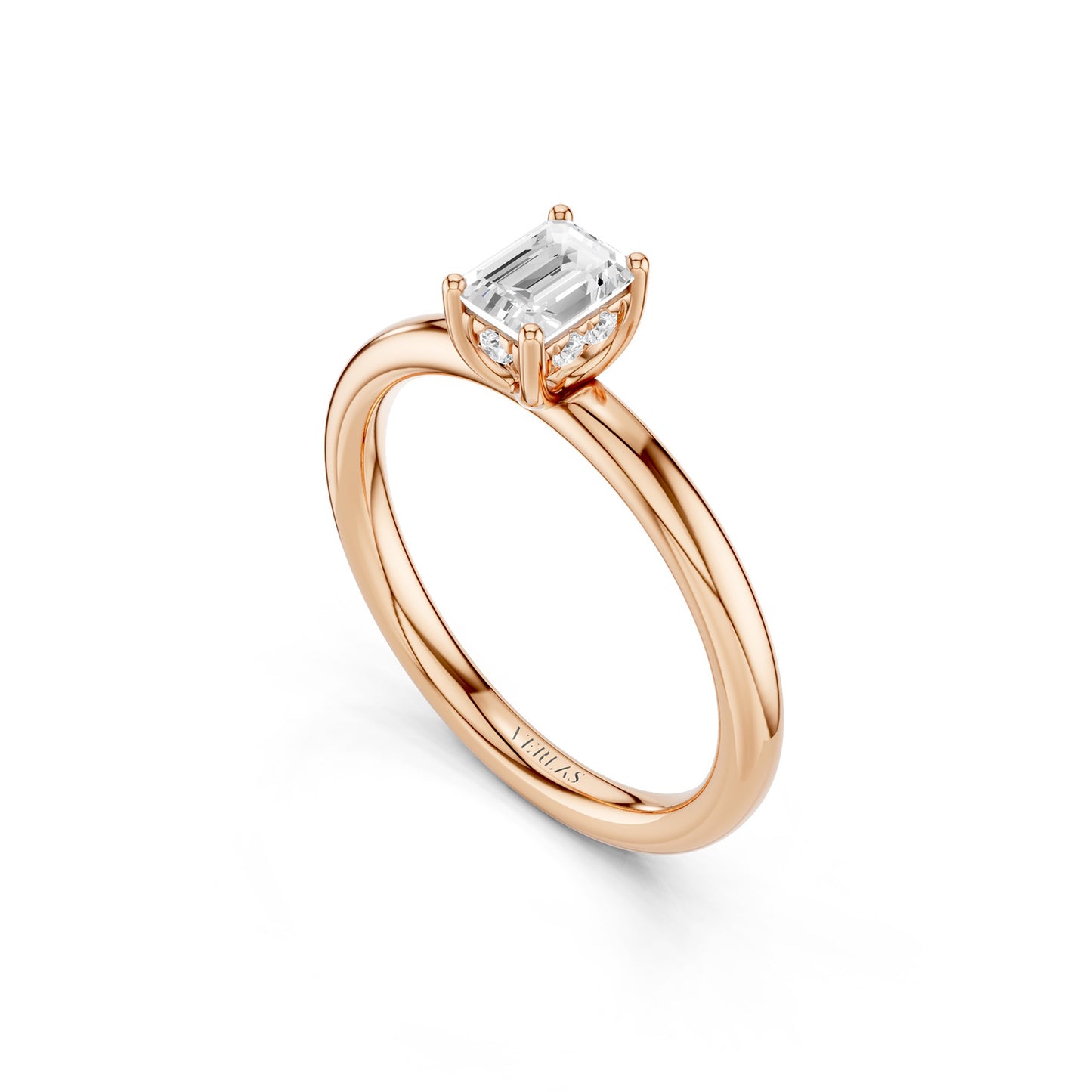 Emerald-Cut Hidden Halo Ring
