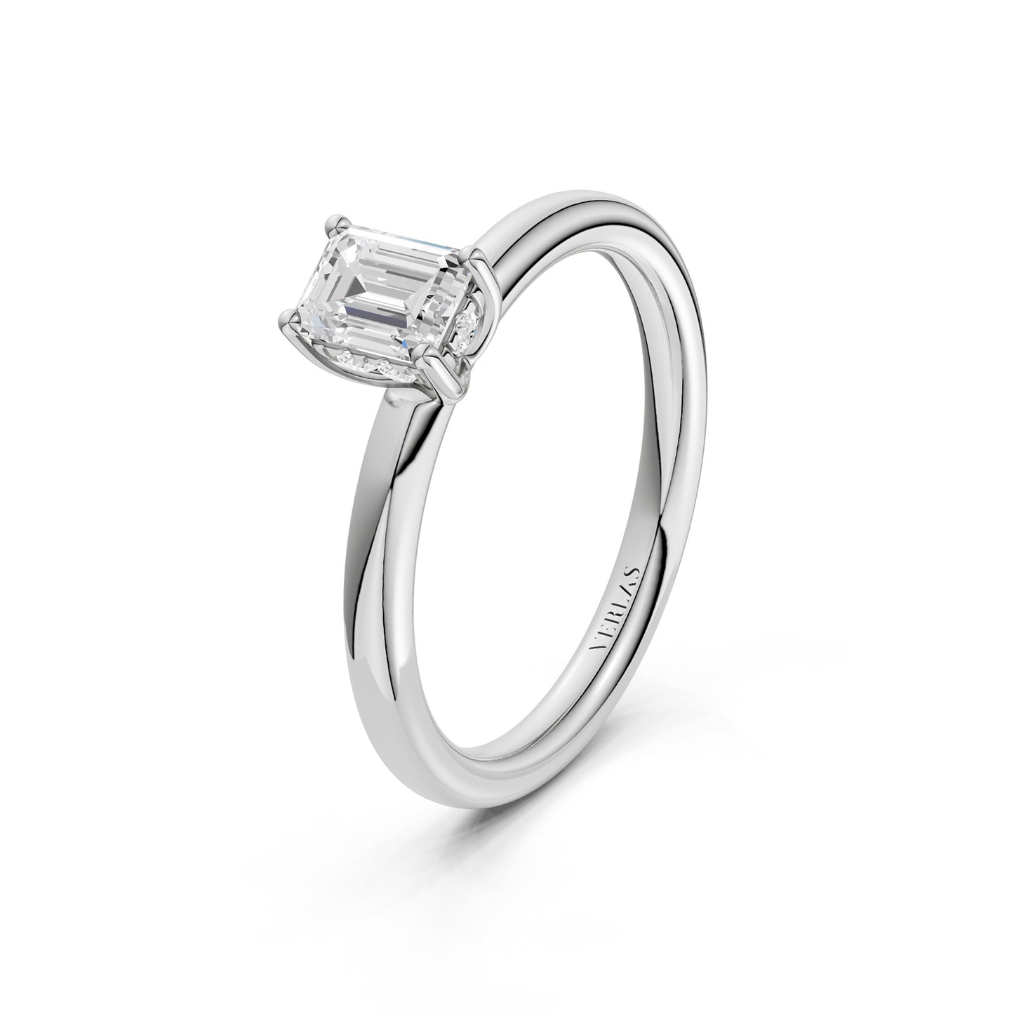 Emerald-Cut Hidden Halo Ring