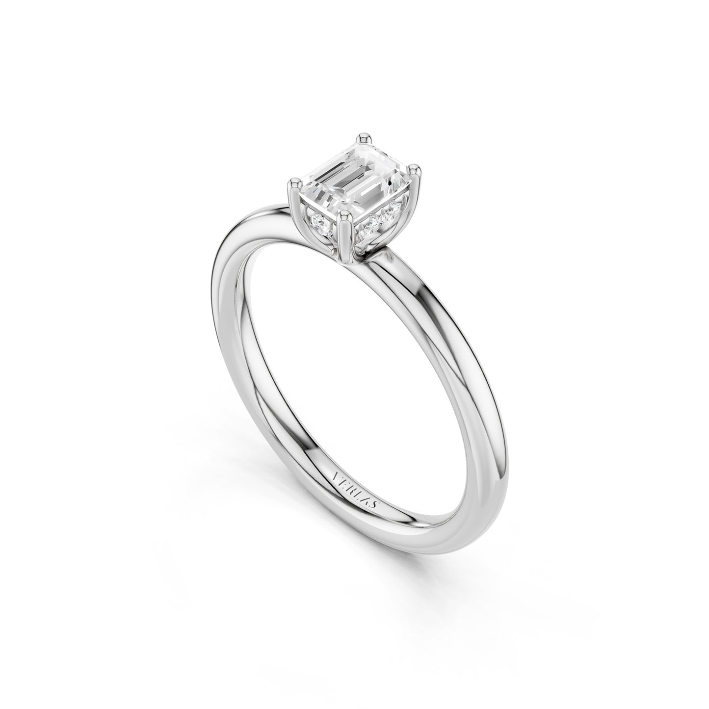 Emerald-Cut Hidden Halo Ring