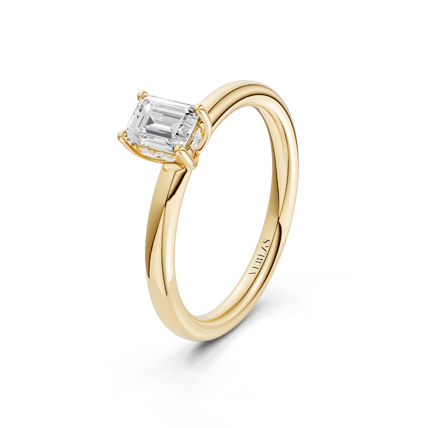 Emerald-Cut Hidden Halo Ring