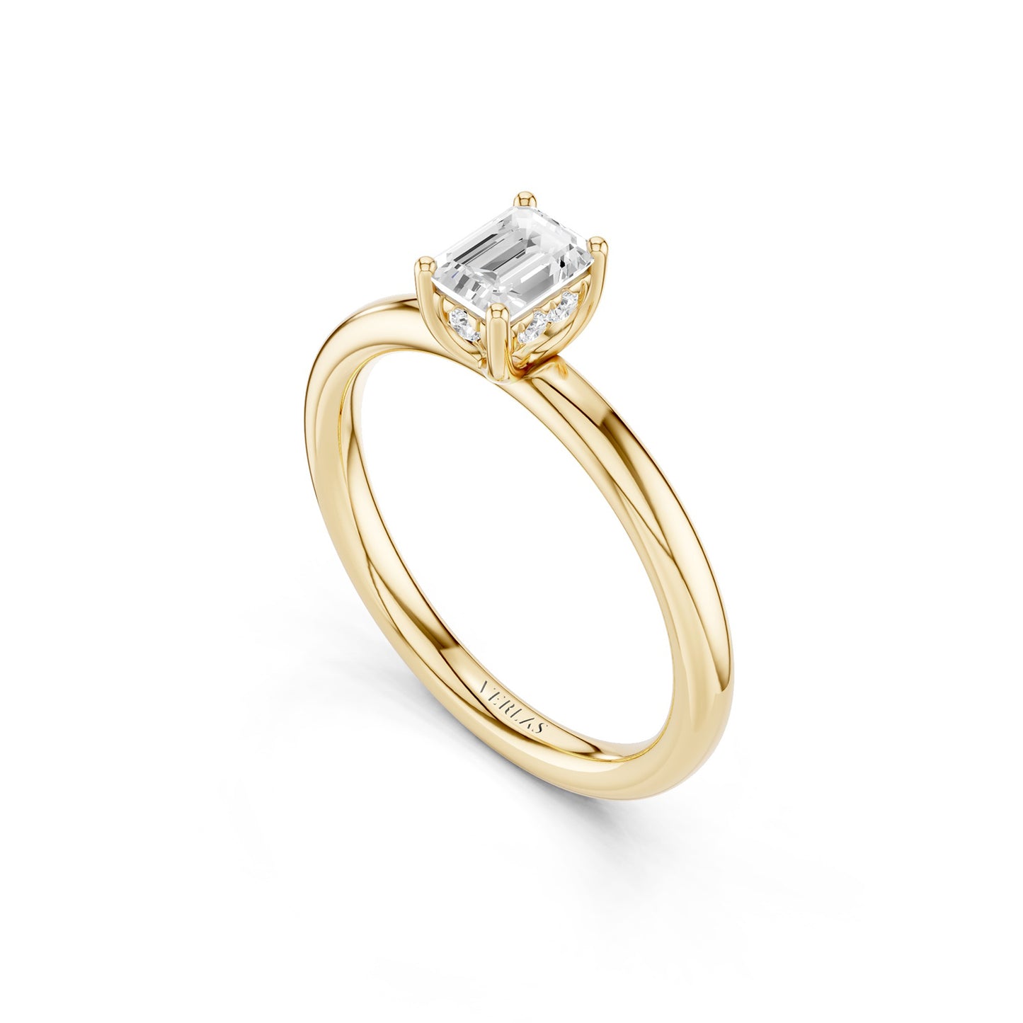 Emerald-Cut Hidden Halo Ring