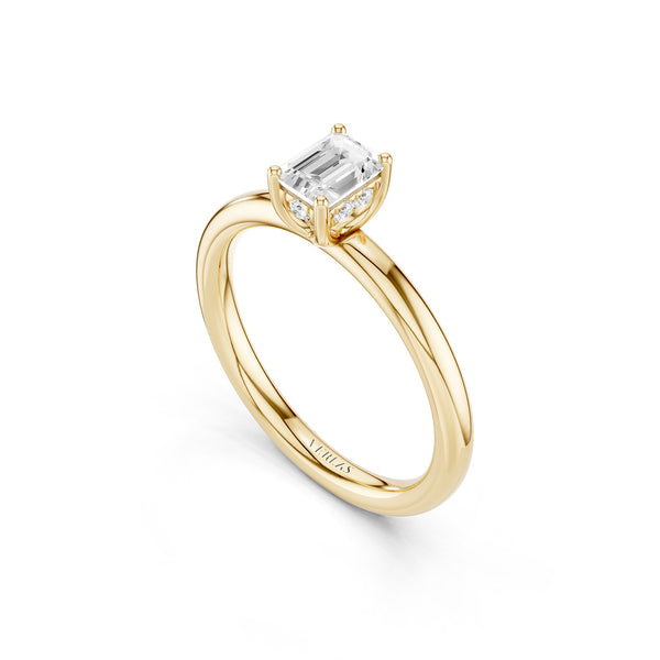 Emerald-Cut Hidden Halo Ring