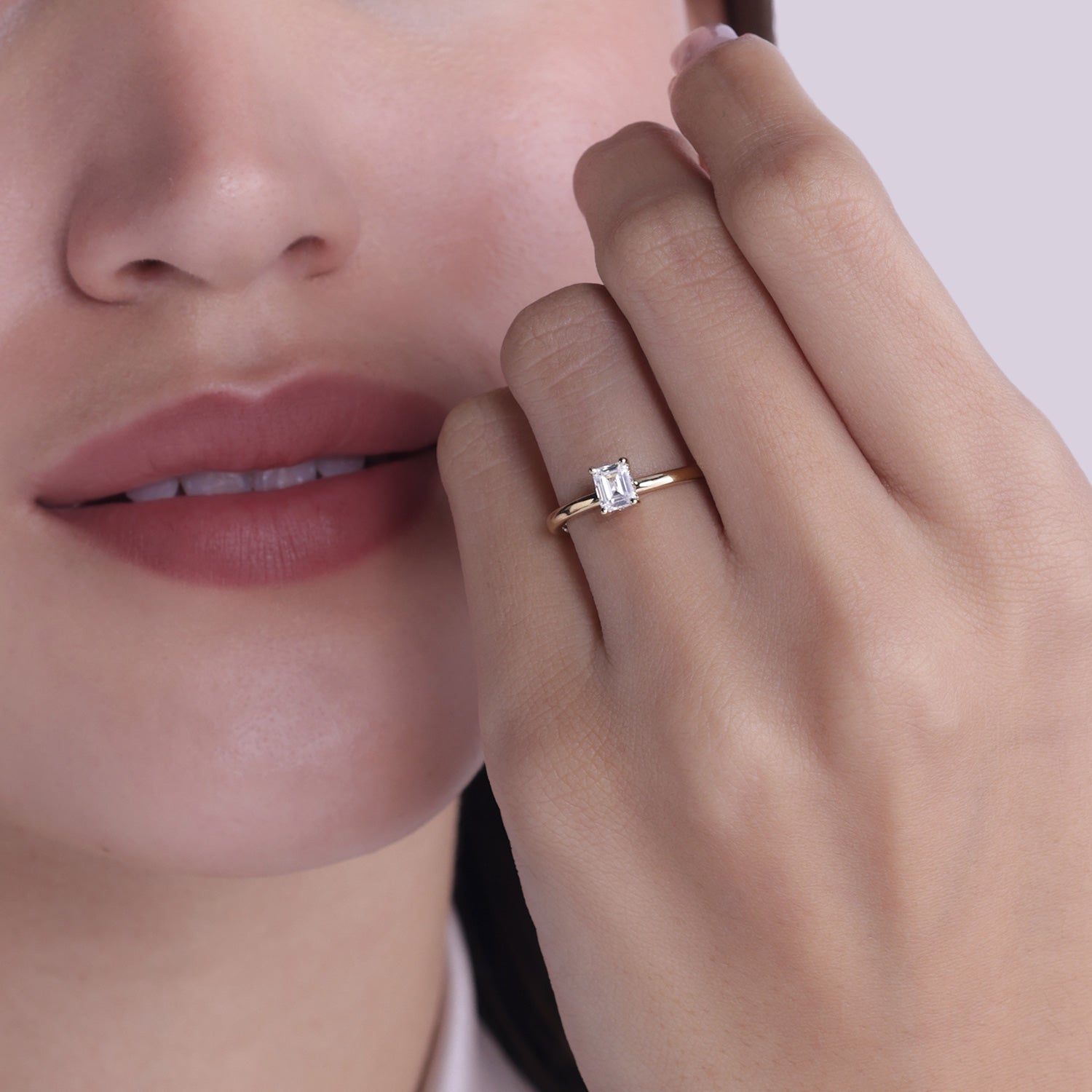 Emerald-Cut Hidden Halo Ring