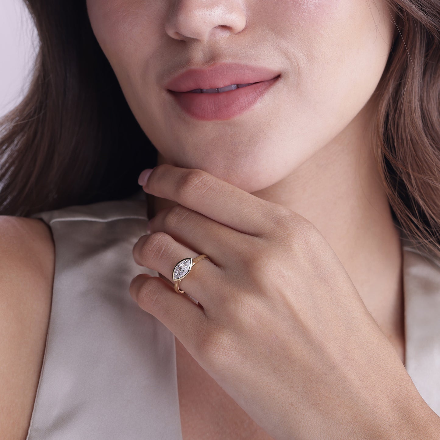 Marquise East-West Bezel Ring