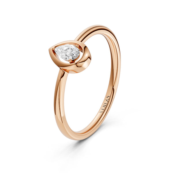 Dewdrop Solitaire Bezel Frame Ring
