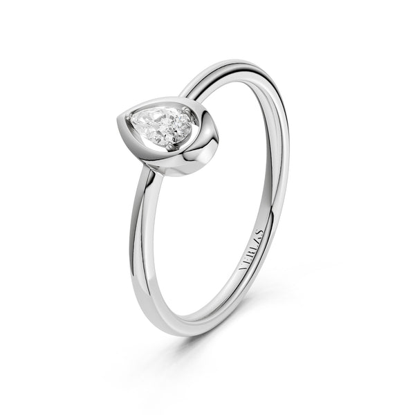 Dewdrop Solitaire Bezel Frame Ring