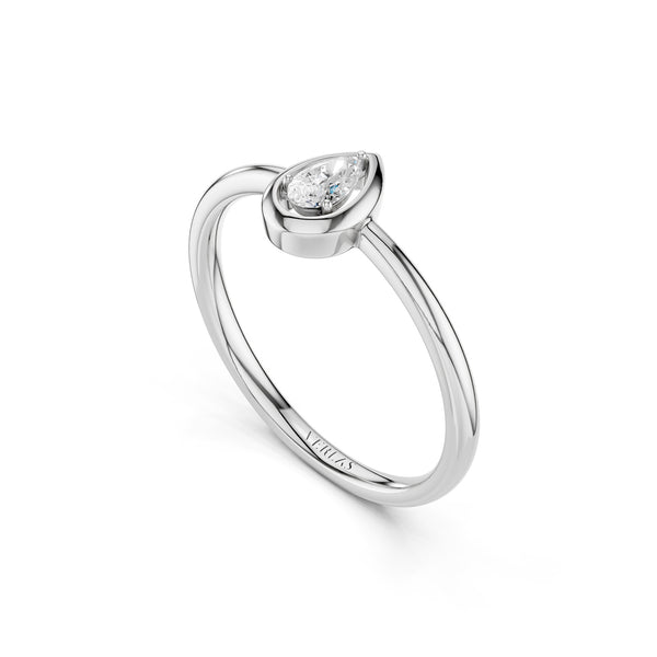 Dewdrop Solitaire Bezel Frame Ring